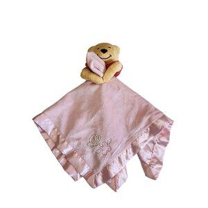 Disney Baby Winnie the Pooh pink plush lovey security blanket butterfly flower